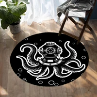 cartoon mechanical octopus pattern bedroom carpet round mats living room carpet 60cm 80cm 100cm 120cm 150cm
