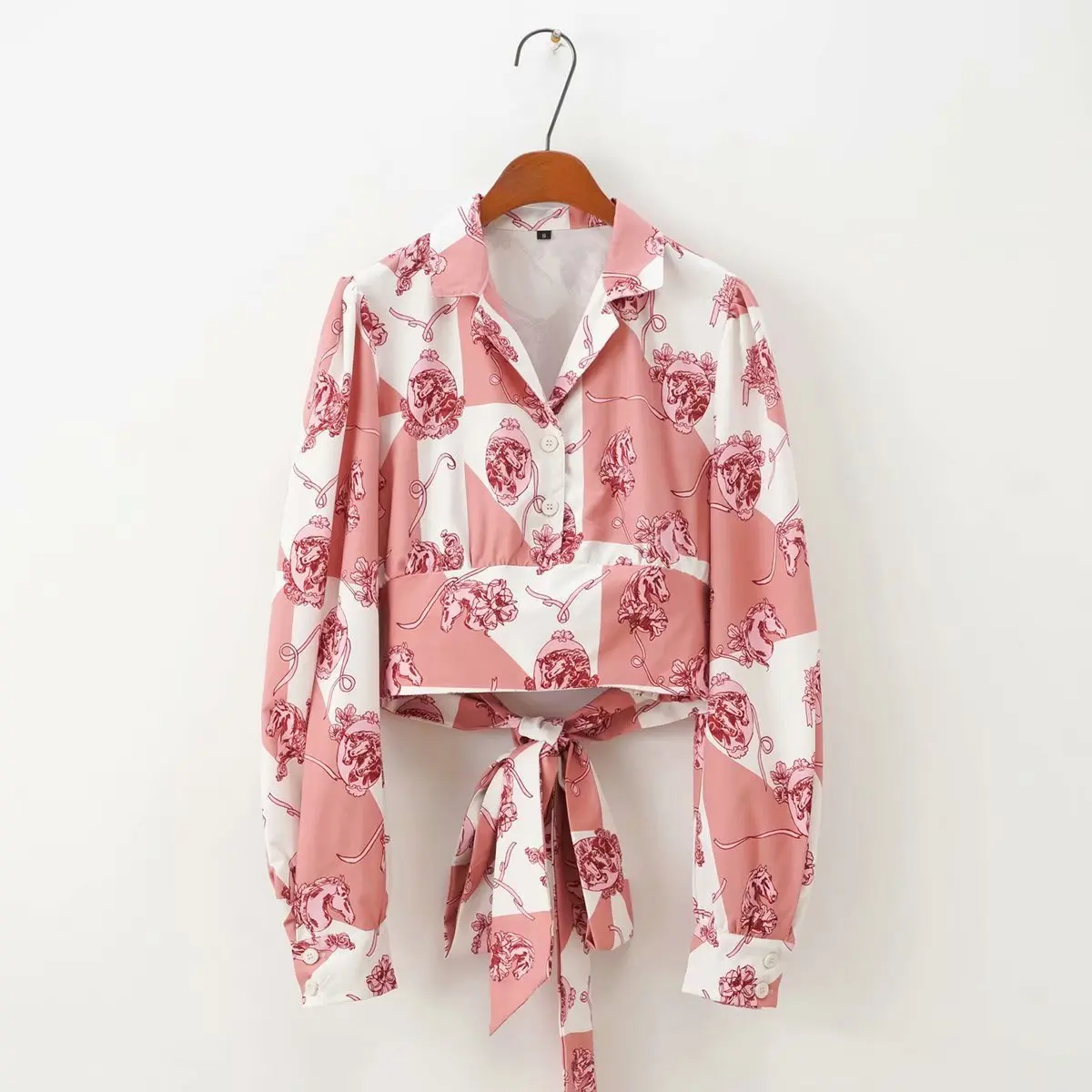 Блузка для женщин размера плюс Ретро стиль верх одежда перевернутая Т образная