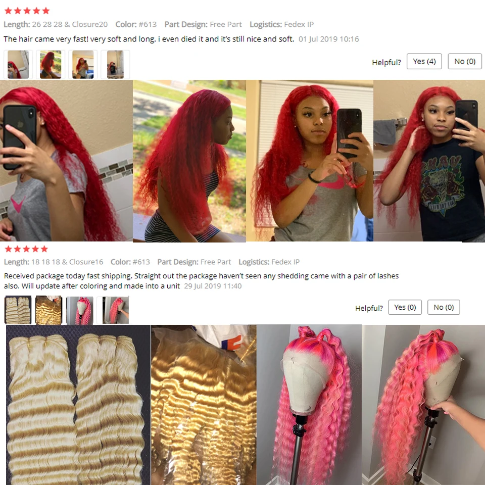 

613 Blonde Bundles With Closure Peruvian Deep Wave Human Hair Bundles With Closure Remy Hair Extensions 10-30 32 34 Inches