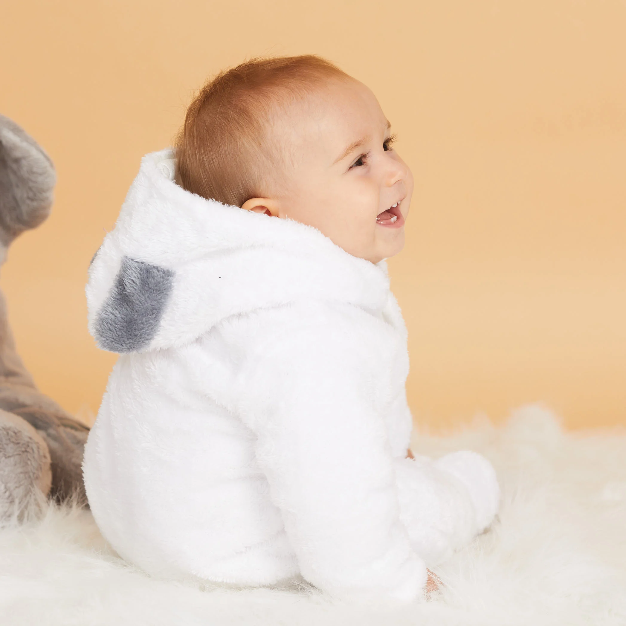 

2021 New Winter Warm Cotton Casual Newborn Cute Bear Design winter Hooded Jumpsuit Bag Foot Romper For Baby Boy Baby Girl