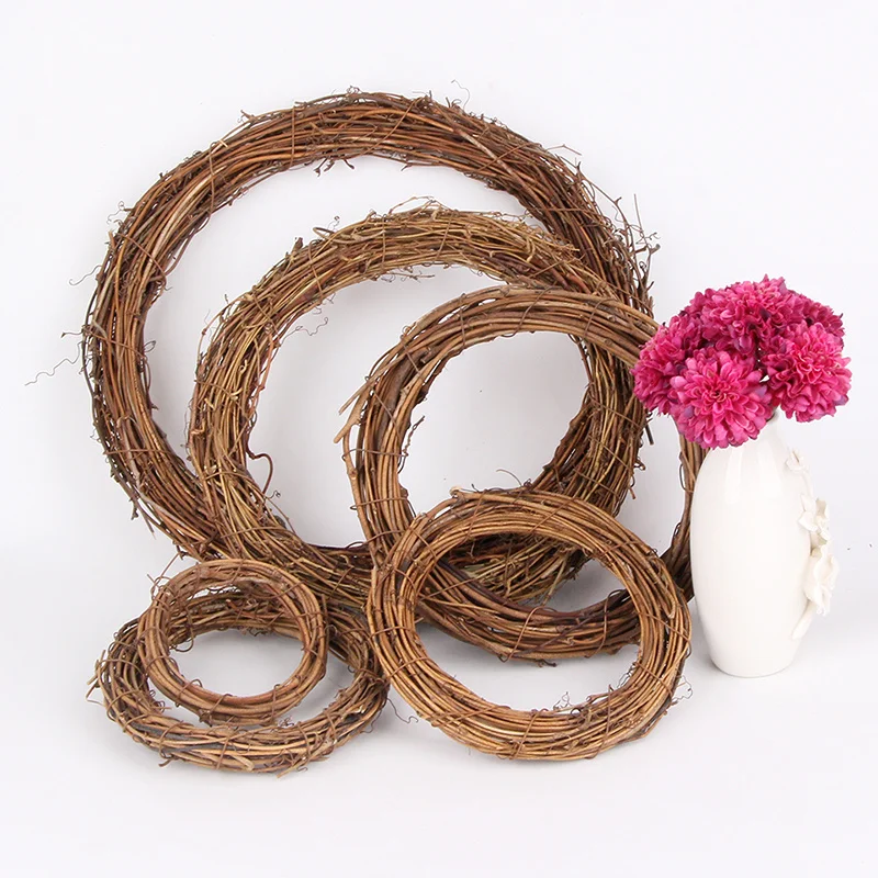 1pack christmas rattan wreath pine natural branches berriespine cones for diy christmas wreath supplies home door decoration free global shipping