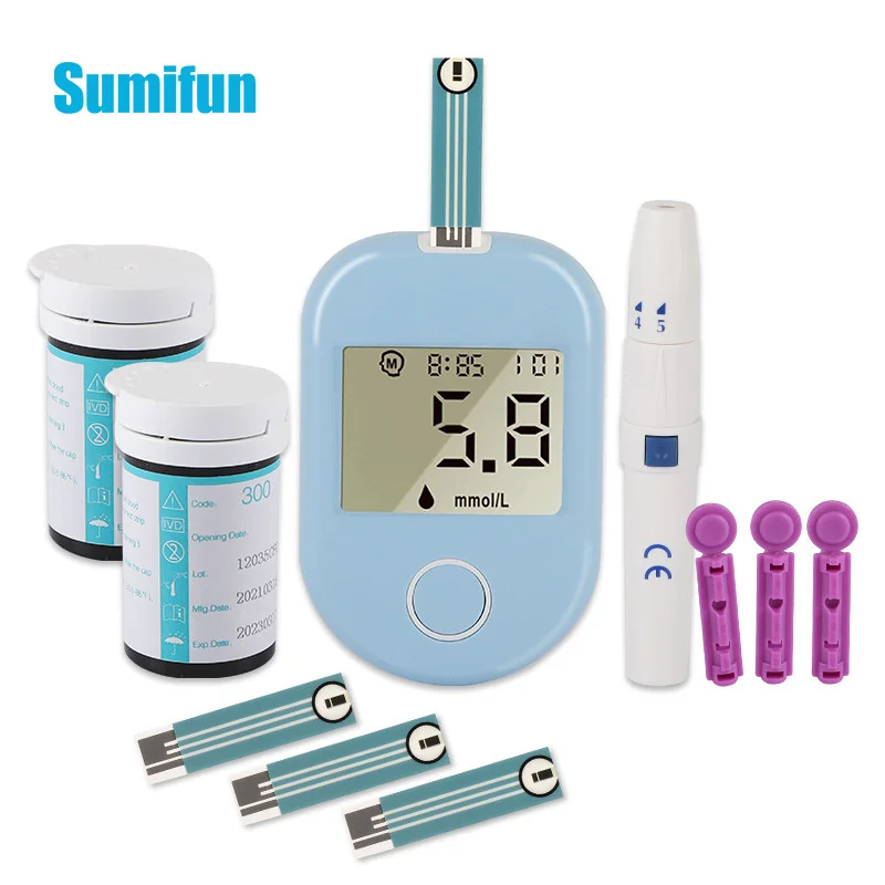 

Safe Smart mgdL Glucometer with Bottled Test Strips and Lancets Medical Glucose Meter for Exact Diabetes Blood Sugar Test