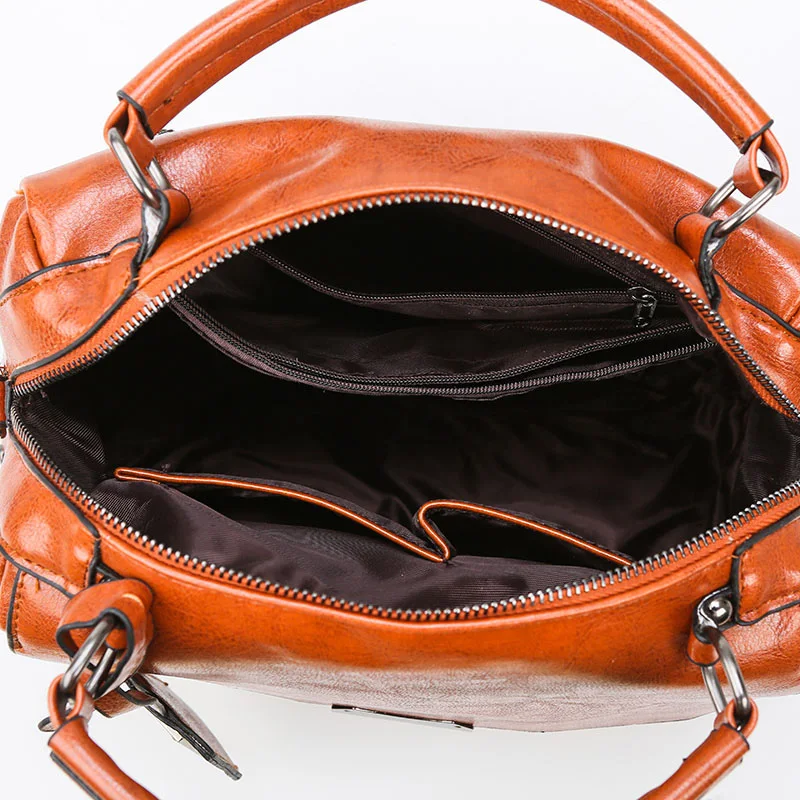 

RoyaDong Women's Shoulder Bags Luxury Rivet Pu Leather Women's Handbags Vintage Crossbody Bags Ladies 2021 New Big Tote Handbag