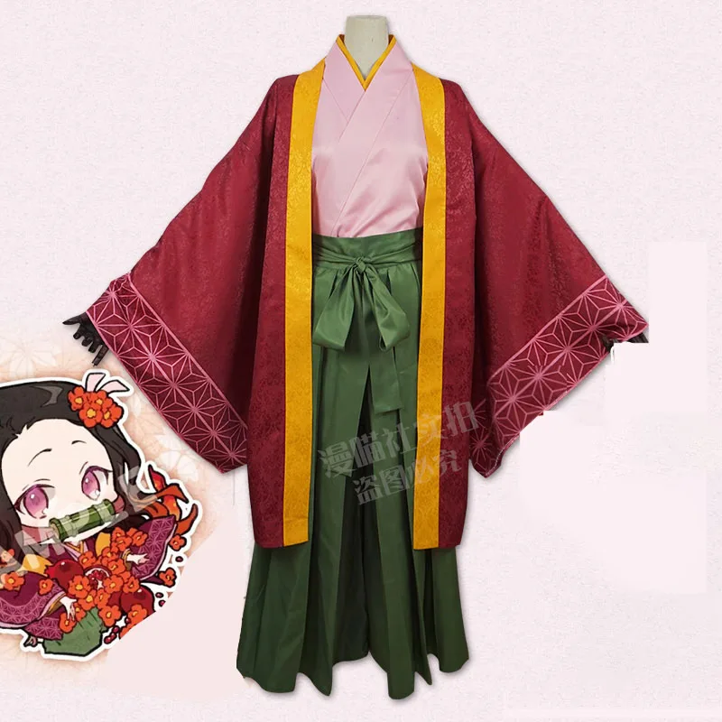 Nezuko Cosplay Costume Kimono Women Outfits Halloween Carnival Uniforms ...