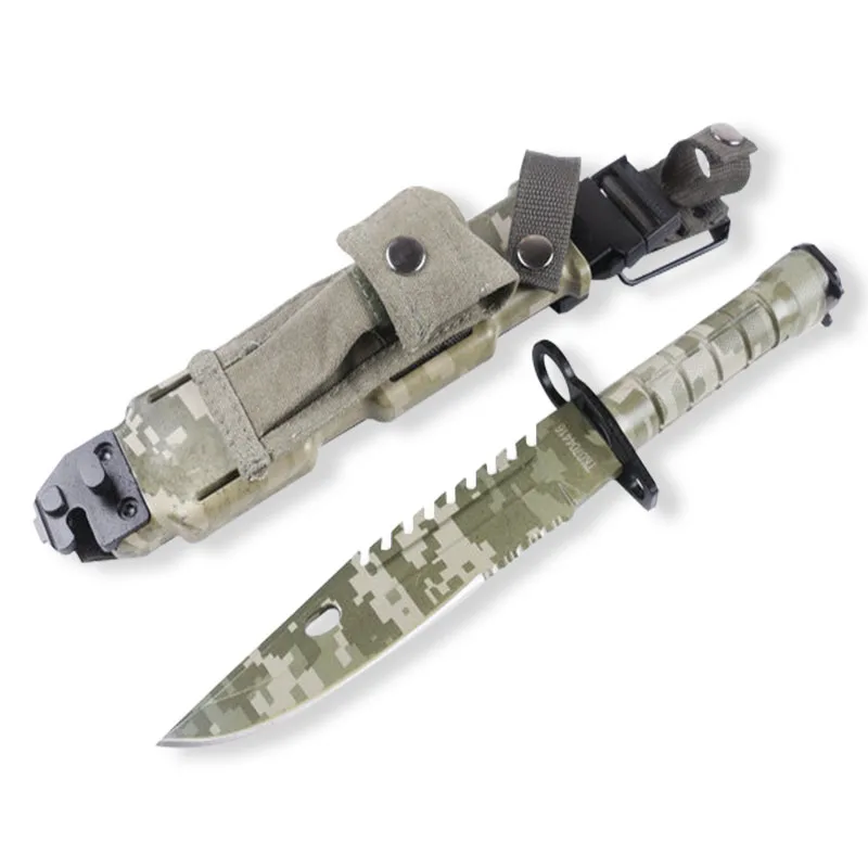 ToughKeng профессиональный военный тактический нож 7CR17MOV стальной камуфляжная ткань