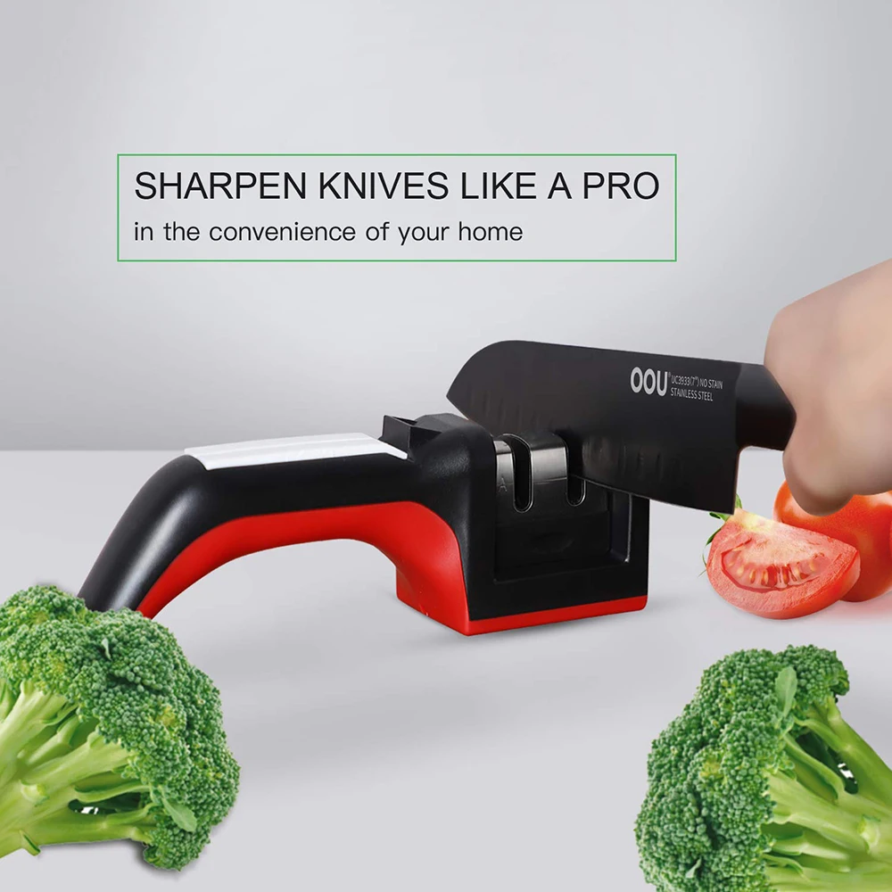 

2-in-1 Kitchen Knife Accessories 2-Stage Knife Sharpening for Repair, Restore and Polish Blades for Straight Knives and Scissors