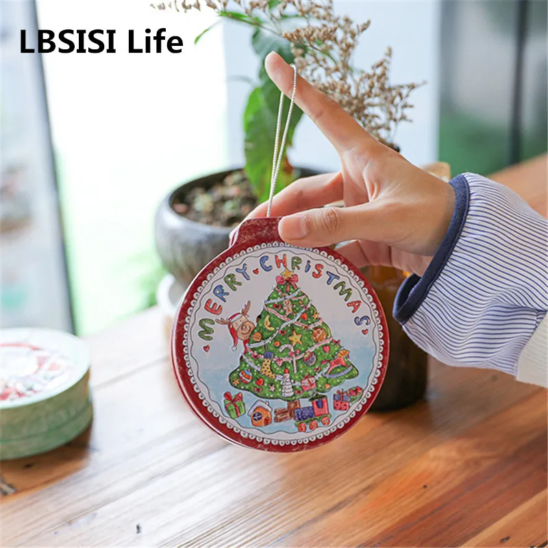 

Подвеска на рождественскую елку LBSISI Life, милая банка, подарок для детей «сделай сам», упаковка для конфет, закусок, жестяная коробка, новогодн...