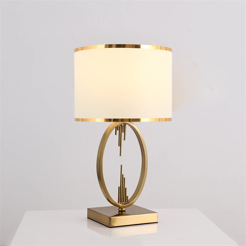 Роскошные Современные Бронзовые Настольные лампы американская спальня