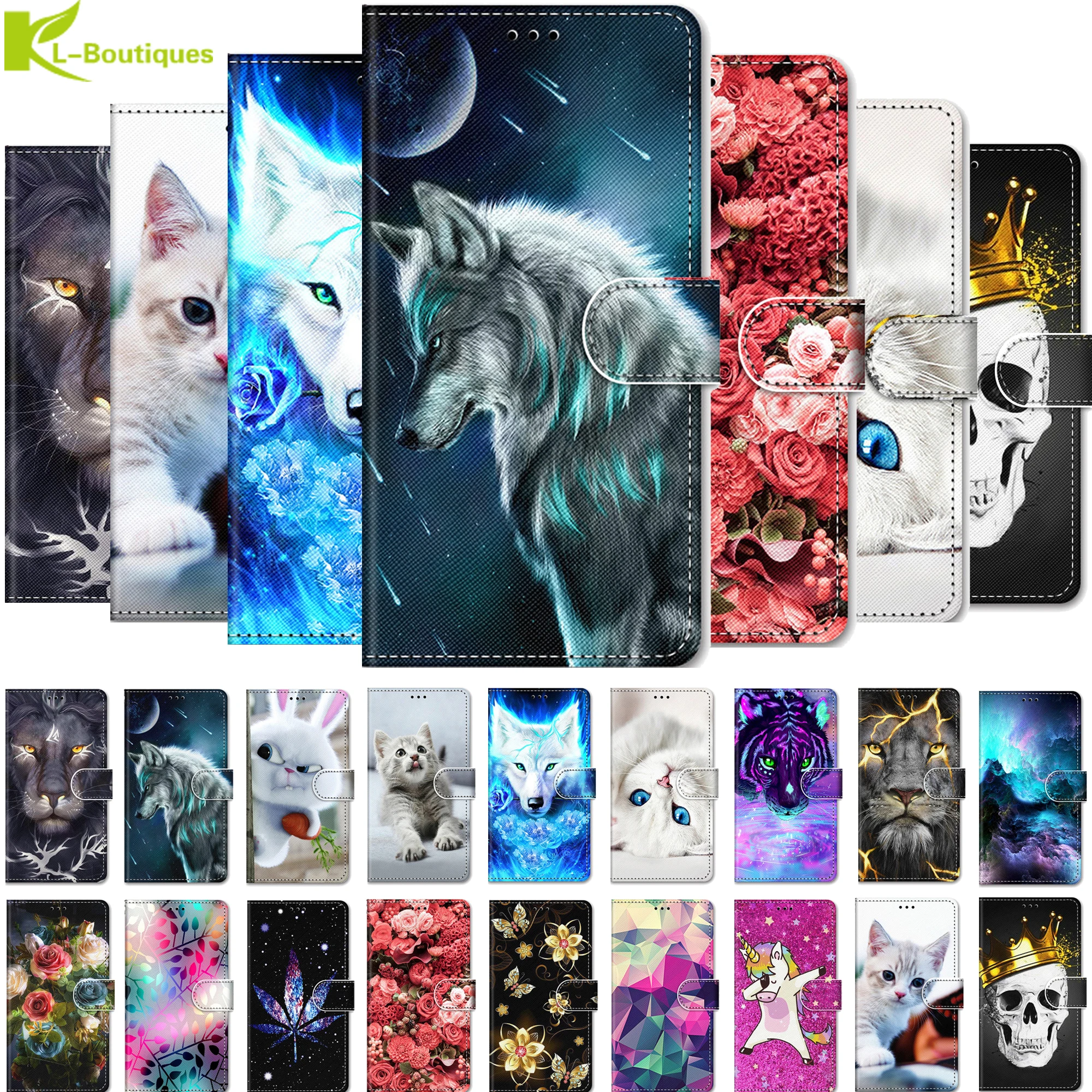 Чехол книжка для Huawei Y7 2018 2019 Y6 Y5 Lite из искусственной кожи и мягкого ТПУ с