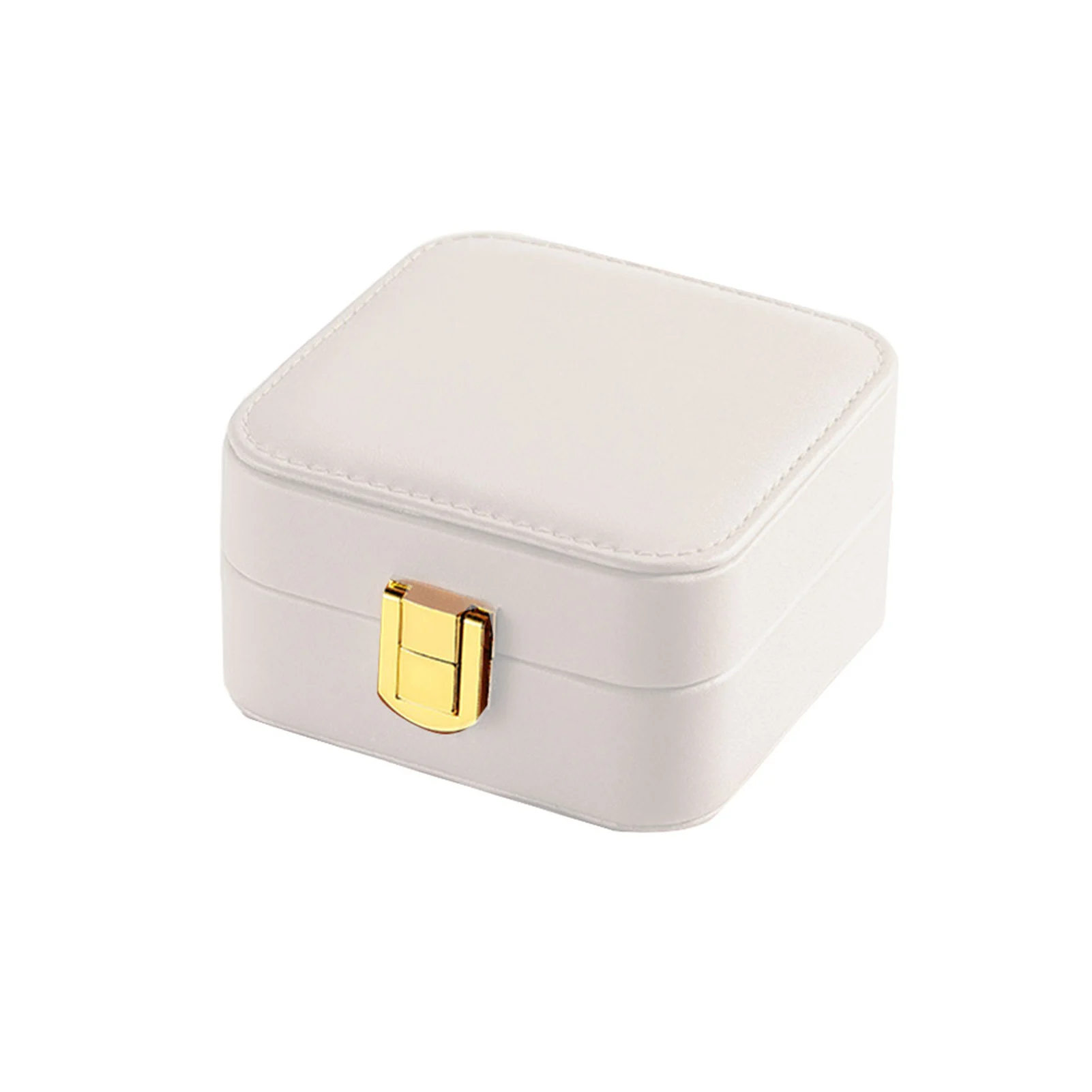 

Women Girls Removable Baffle Lightweight Mini Portable Storage Box Solid Rings Earrings Jewelry Case Home Travel PU Leather