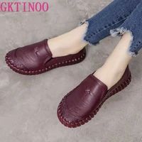 gktinoo 2022 fashion women shoes genuine leather loafers women casual shoes soft comfortable shoes women flats