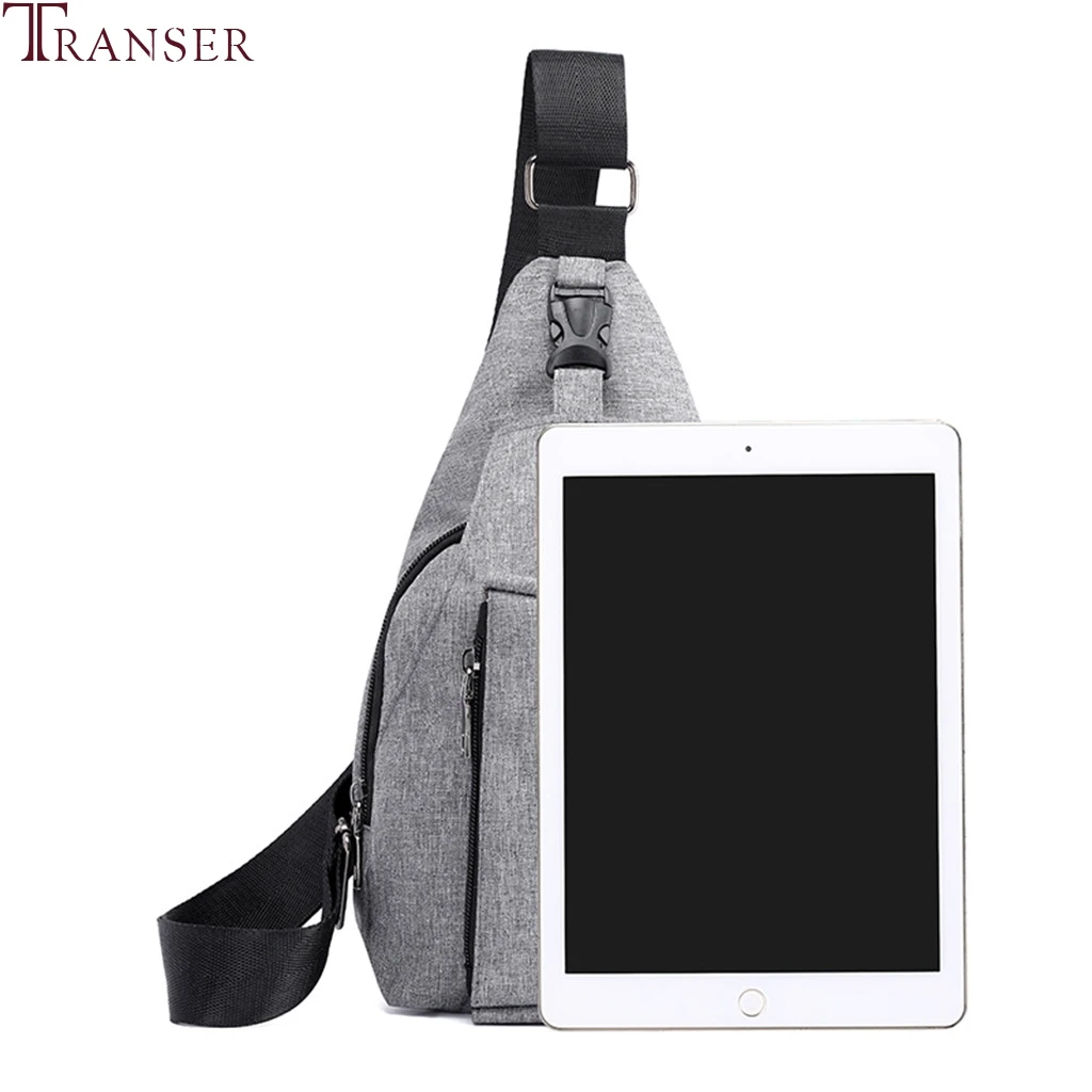 

Transer 2019 Fashion Men Oxford Cloth Chest Bag Sports Outdoor Leisure Multi-function Bag Casual Anti-theft Travel Messenger Bag