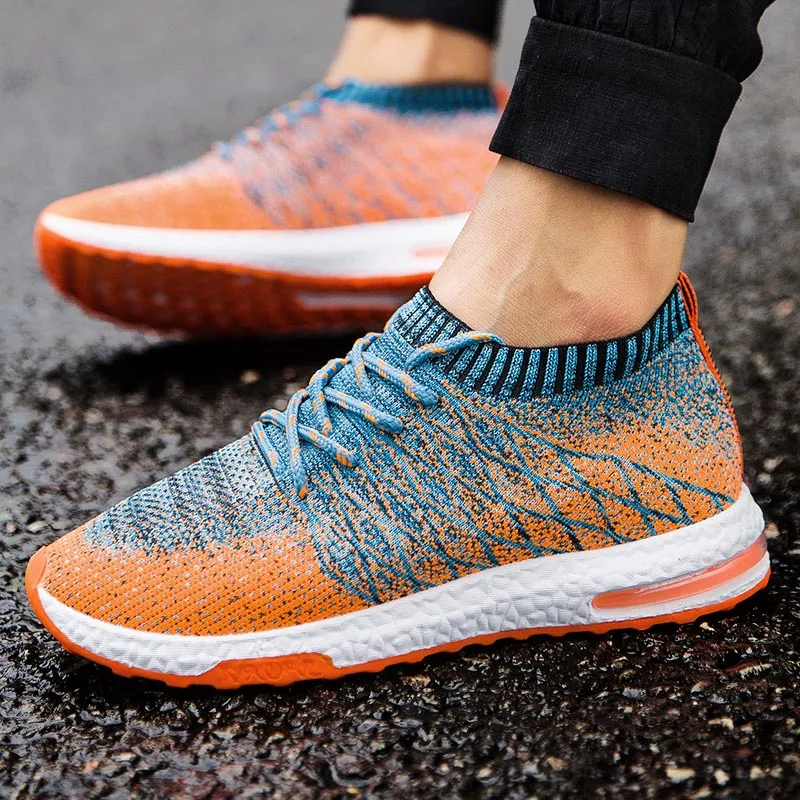 2019 Men Shoes Beathable Air Mesh Casual Slip on Fall Sock Sneakers Tenis Masculino Adulto Plus Size 44 | Обувь