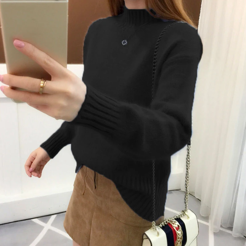 Кашемировый свитер для женщин белый зимний шерстяной мохеровый бархатный