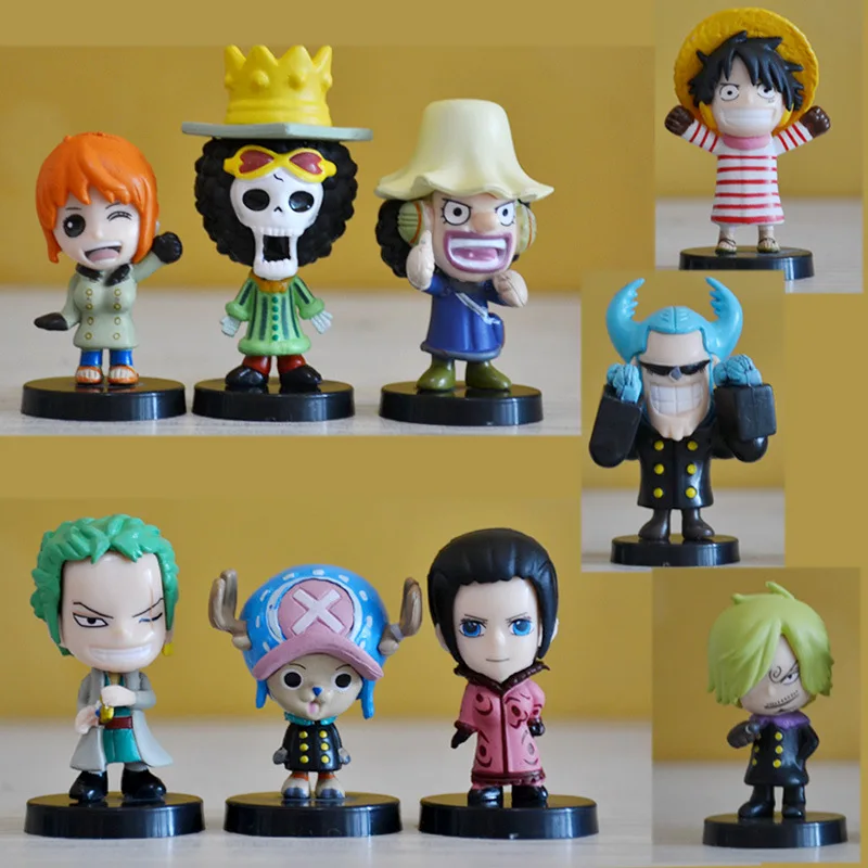 9 шт./лот один раз штучная фигурка Луффи Зоро игрушки Санджи и нами Чоппер Робин