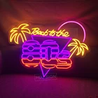 Светодиодная неоновая вывеска с надписью Back To The 80-е, винтажный Настенный декор для бара, пляжного магазина, ресторана, вечеринки, декоративный светильник