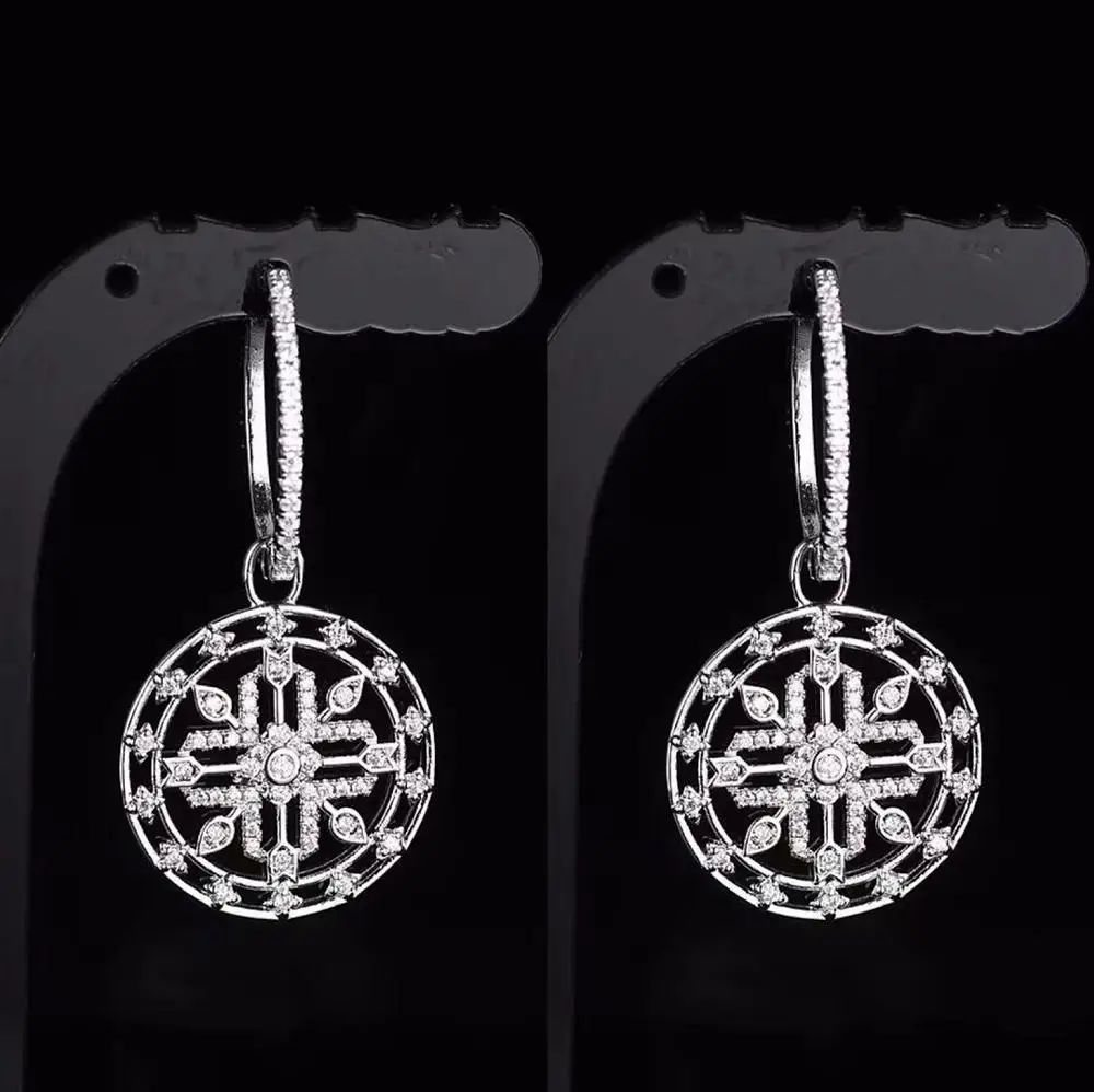 Женские Подарочные ювелирные изделия из стерлингового серебра 925 пробы круглые