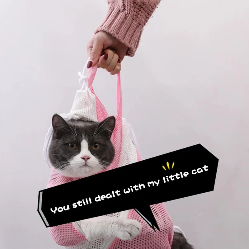 Сетчатая Сумка для груминга кошек полиэстеровый сетчатый мешок купания