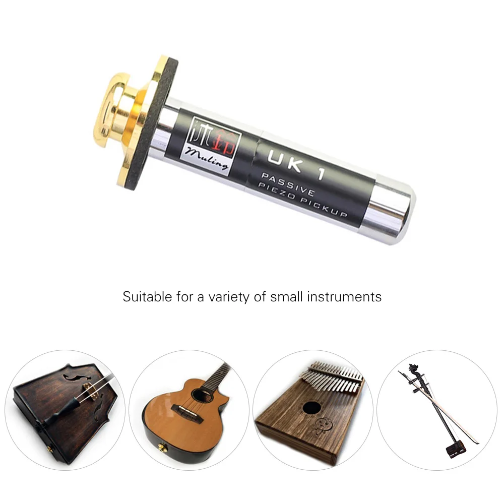 Passive Piezo Pickup Instrument Transducer Combine with Tail Nail for Morin khuur Ukulele Erhu | Guitar Parts &amp Accessories