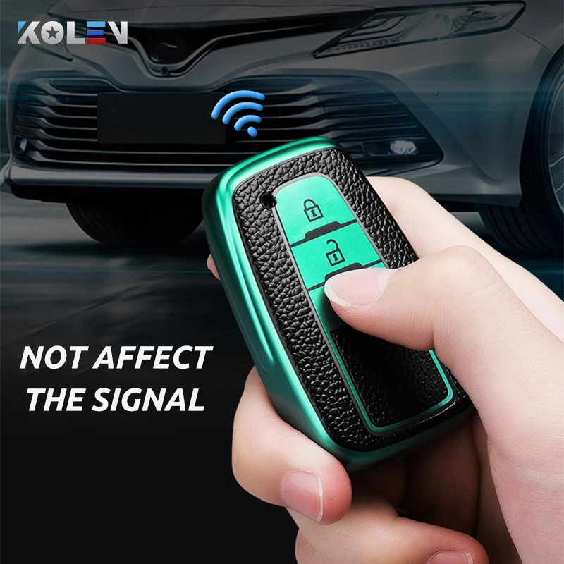 

Leather+TPU Car Remote Key Cover Case Shell For Toyota Camry RAV4 Prius CHR C-HR Avalon Corolla Land Cruiser Prado Accessories