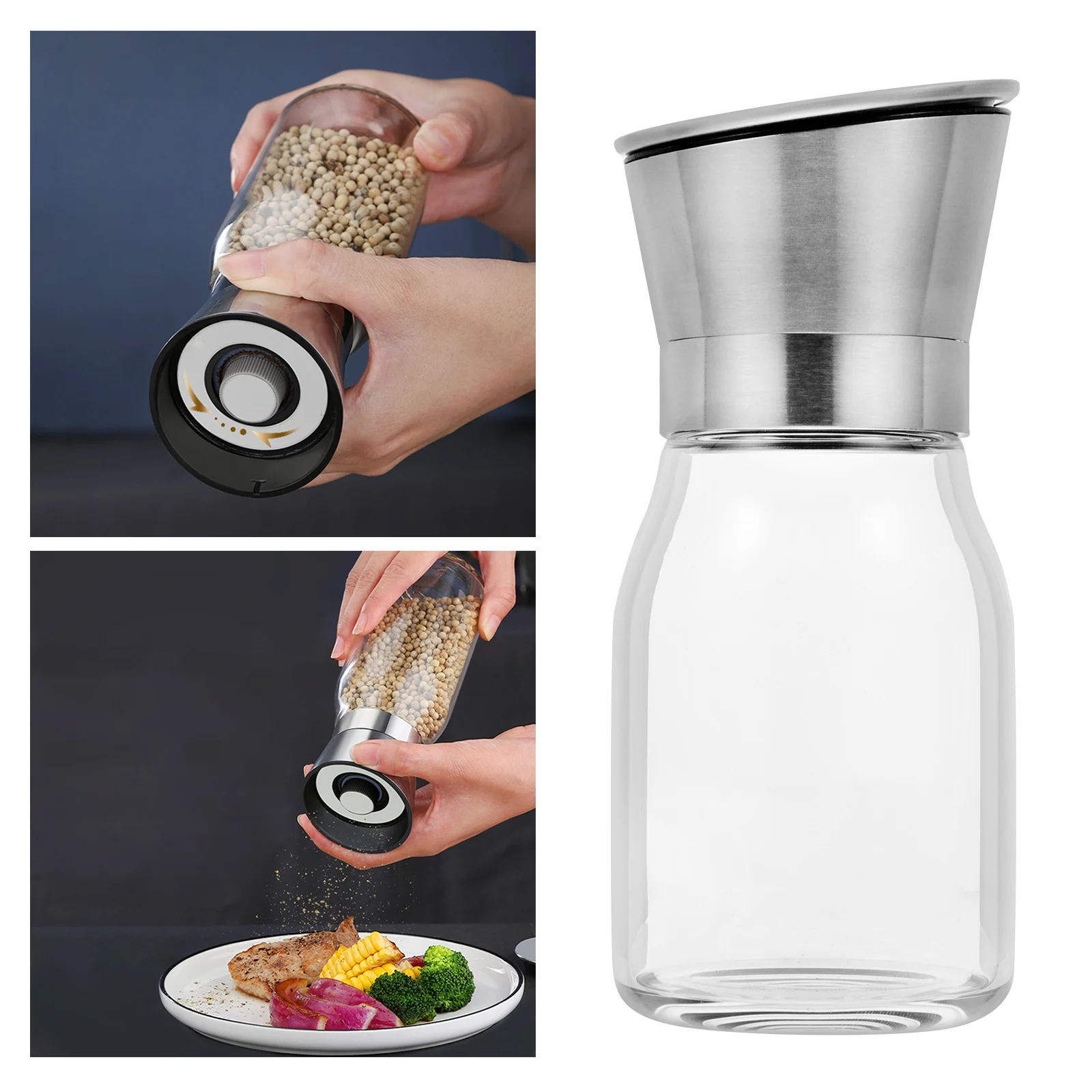 

1Pc Refillable Peppercorn Mill Hand Operated Household Kitchen Pepper Grinder