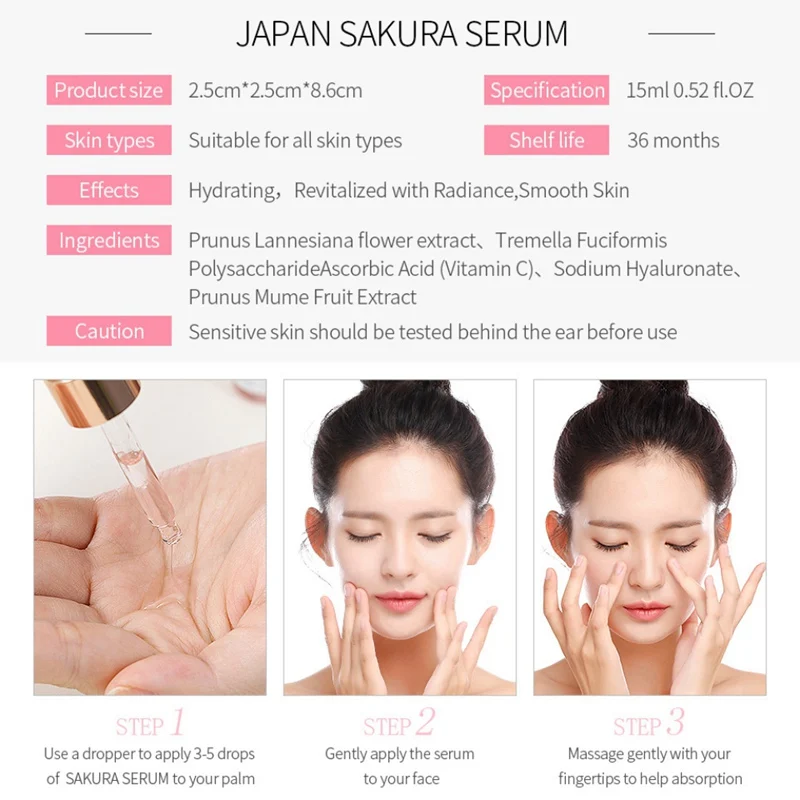 

Moisturizing Hydrating Firming Skin Shrinking Pore Brightening Complexion Facial Treatment Essence Face Serum