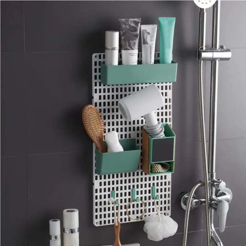 

Wall Mount Pegboard Combination Home Kitchen Storage Shelving Organizer