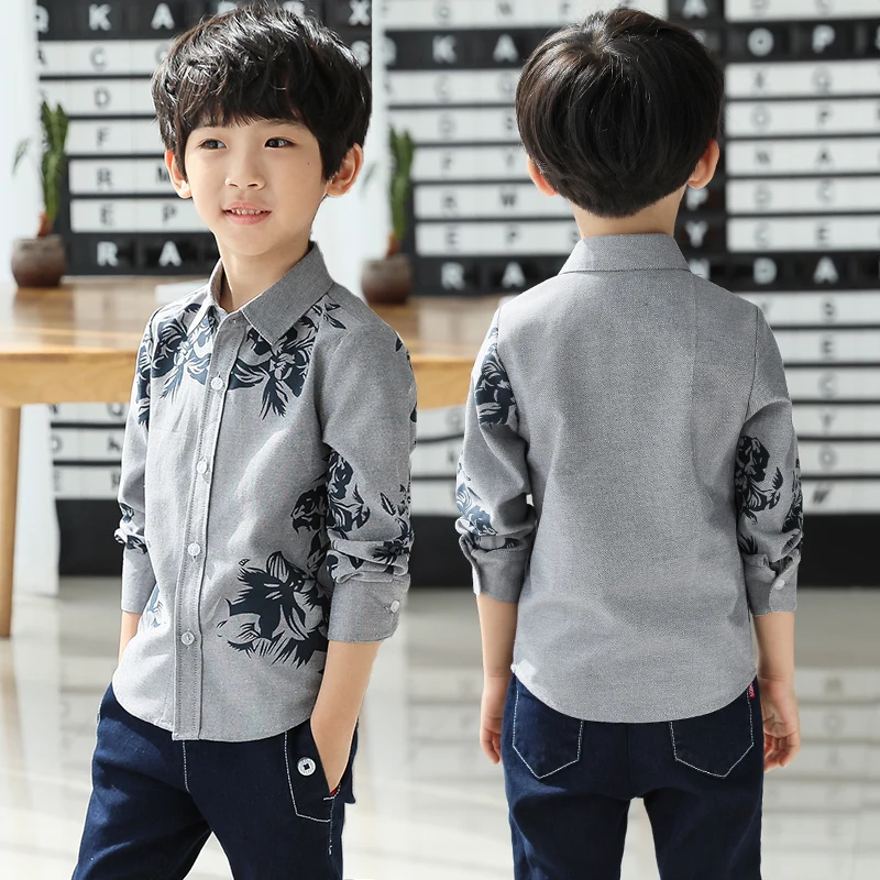 От 4 до 12 лет Детская Одежда для мальчиков рубашки с длинным Sleeves2021 костюмы на