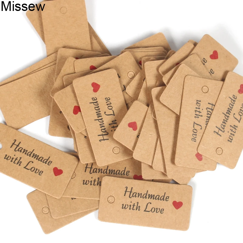 Бирки ручной работы с пеньковой веревкой 100 шт./лот 4 х2 см | Дом и сад