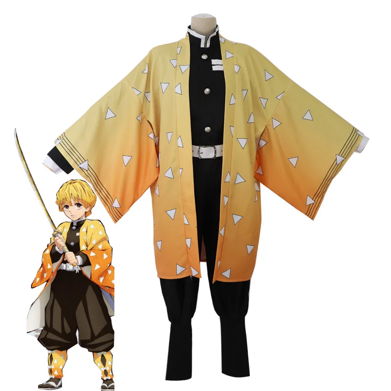 

Anime Demon Slayer Cosplay Costume Kimetsu no Yaiba Kamado Tanjirou Nezuko Agatsuma Zenitsu Tomioka Giyuu Kimono Women Men Suit