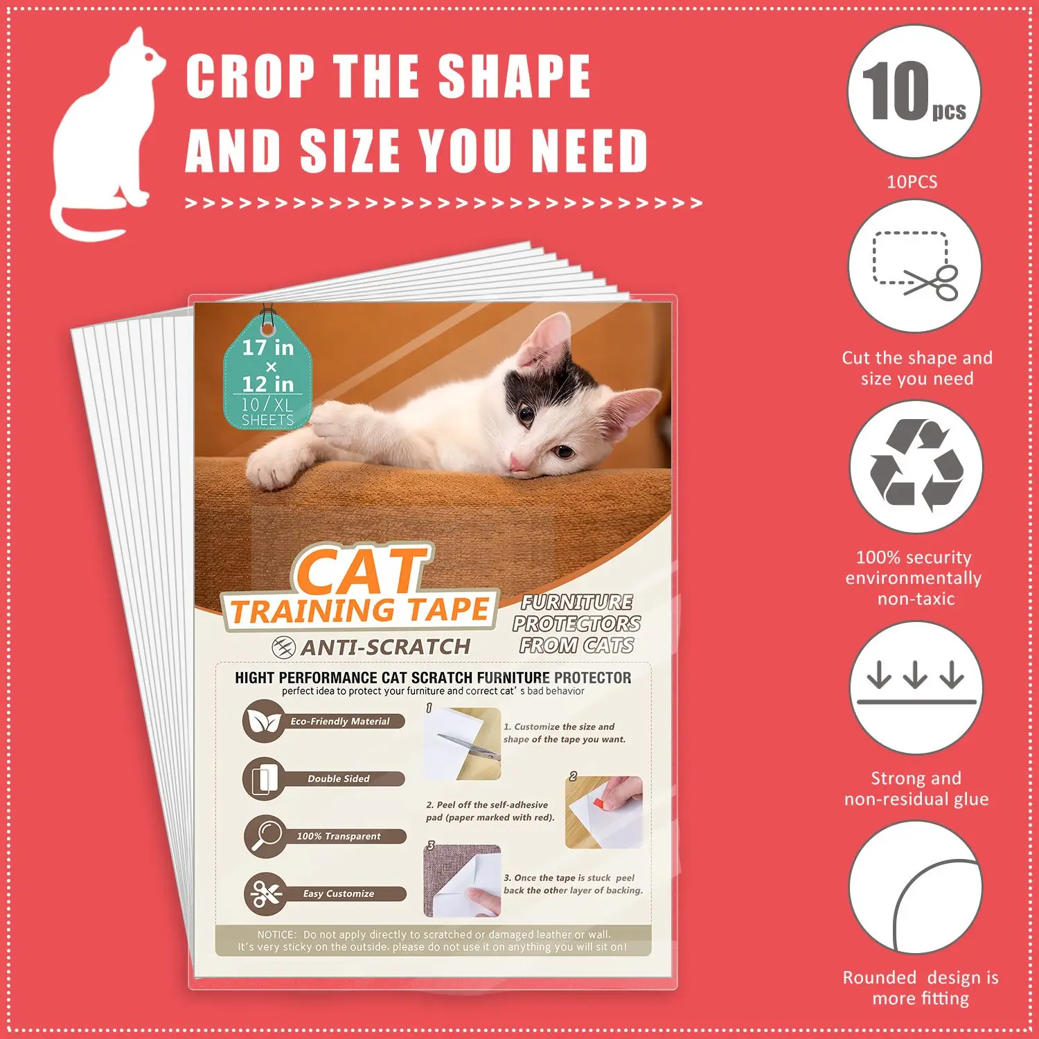 10 шт защита на Мебель когтеточка для кошек протектор коврик скребок игровой