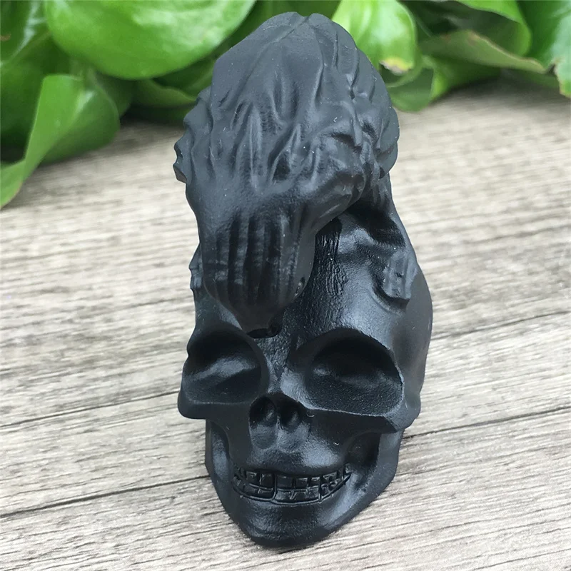 

Natural Obsidian Polished Crystal Skull Mineral Gems Ghost Head Carved Reiki Healing Gift Crafts Feng Shui Home Decoration