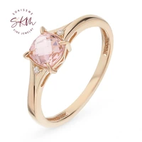 skm morganite rings for women 14k 18k rose gold diamond rings engagement rings designer anniversary luxury fine jewelry
