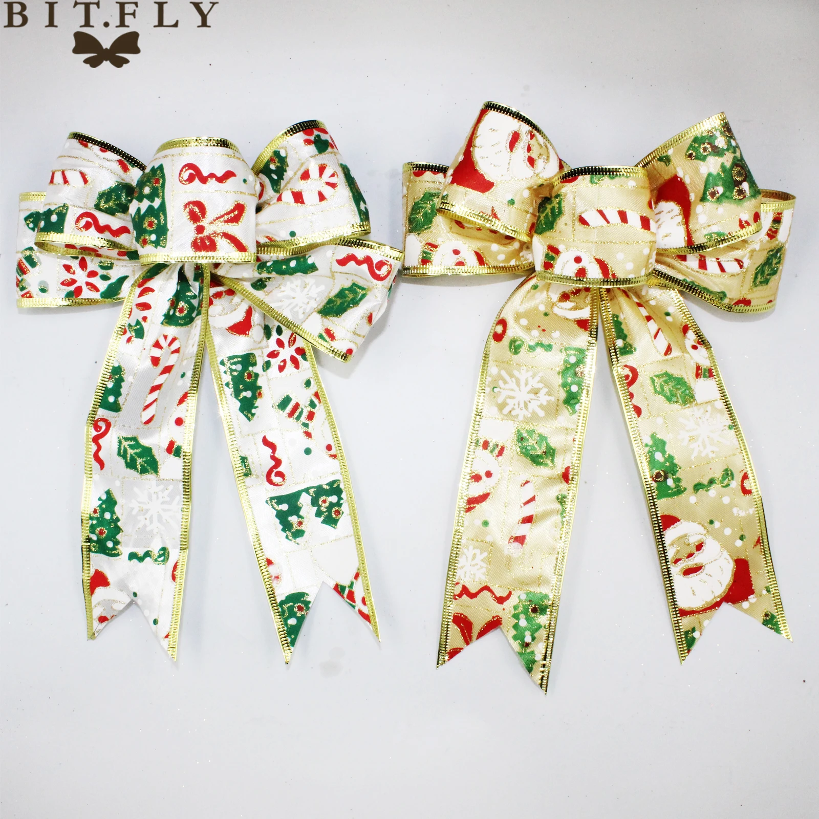 Украшение для новогодней елки бант украшение сделай сам 20 х20 см кулон-бант