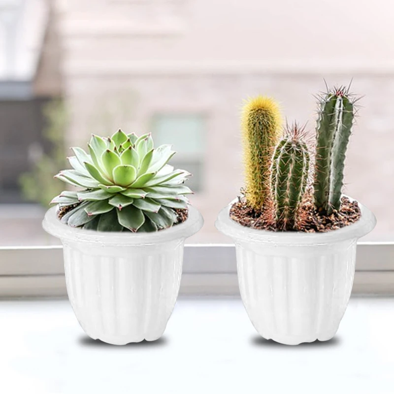 

10Pcs Plastic Grow Box Succulent Flower Pots Plant Vegetable Growing Planters Seedling Starter Potted Decorative Flowerpots