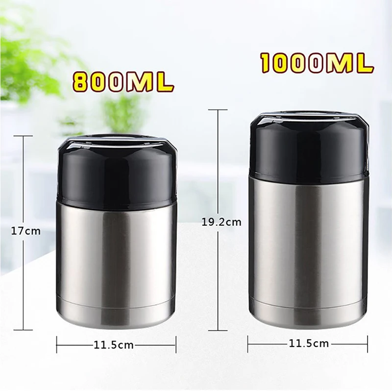 GESEW Ланч-бокс большой емкости 800 мл/1000 мл с двойным термос из нержавеющей стали