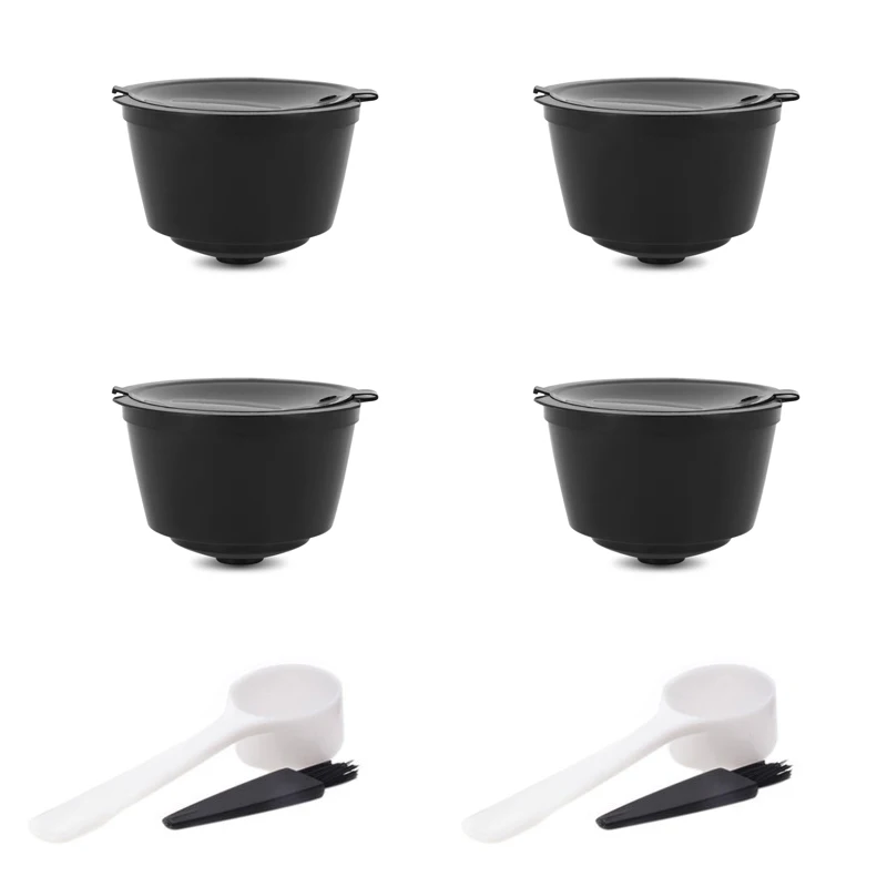 4PC Black Фильтр для кофе многоразовый заполненный капсульный фильтр чашка бариста инструменты эспрессо Инструмент совместим с nestle машина - Цвет: 4PC Black