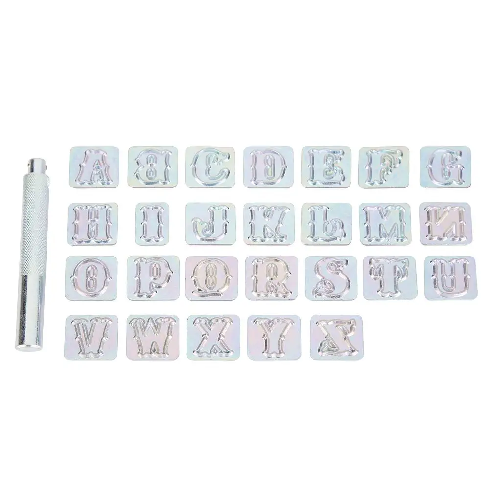 26 шт. буквенные штампы с цифрами из дерева кожи меди штамповки углеродистой стали