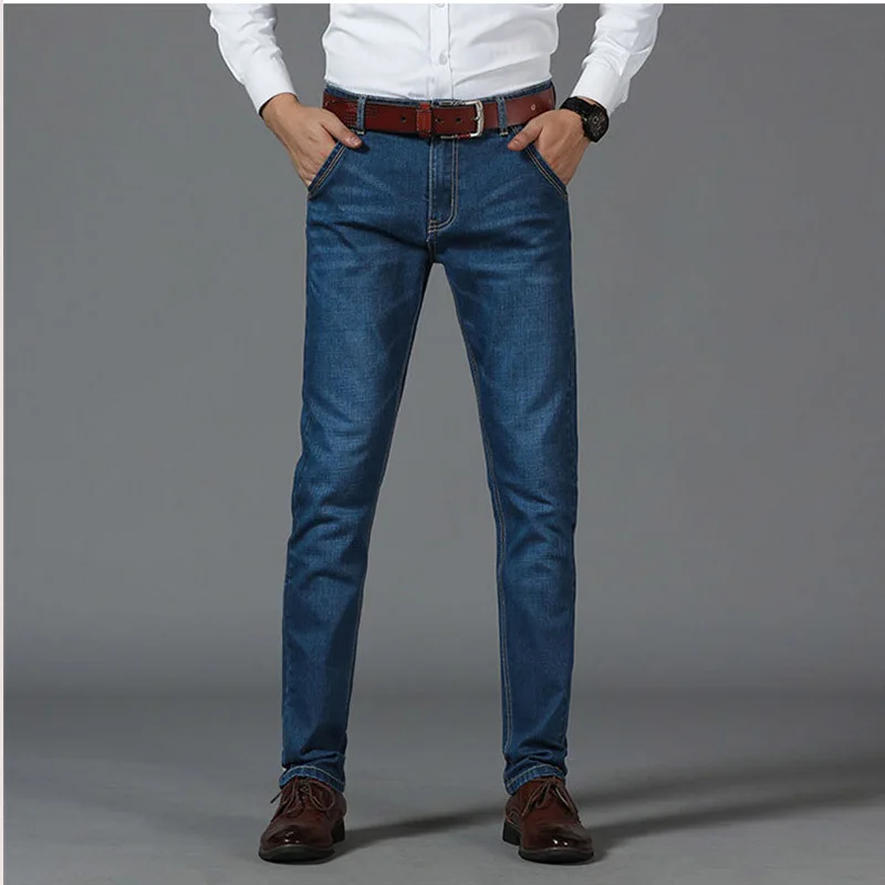 Мужские зимние Утепленные джинсы джинсовые брюки с флисовой подкладкой