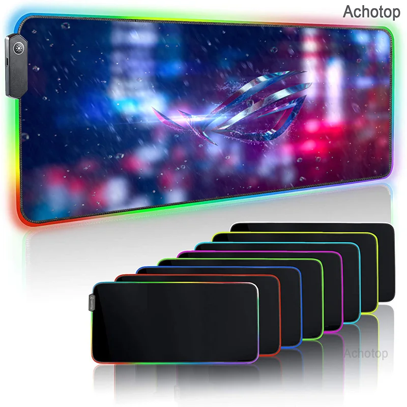 

City ASUS Rog RGB Mouse Pad Gamer Computer Mousepad RGB Backlit Mause Pad Large Mousepad XXL For Desk Keyboard LED Mice Mat