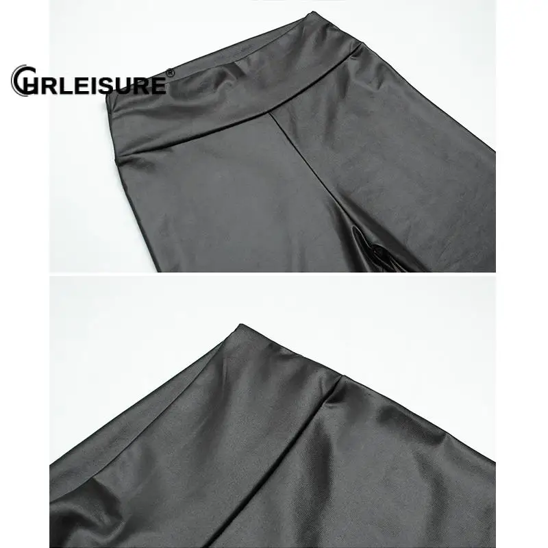 Женские леггинсы из искусственной кожи CHRLEISURE пикантные облегающие матовые