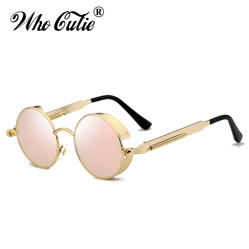 WHO CUTIE 2018 круглые солнцезащитные очки в готическом стиле стимпанк мужские и