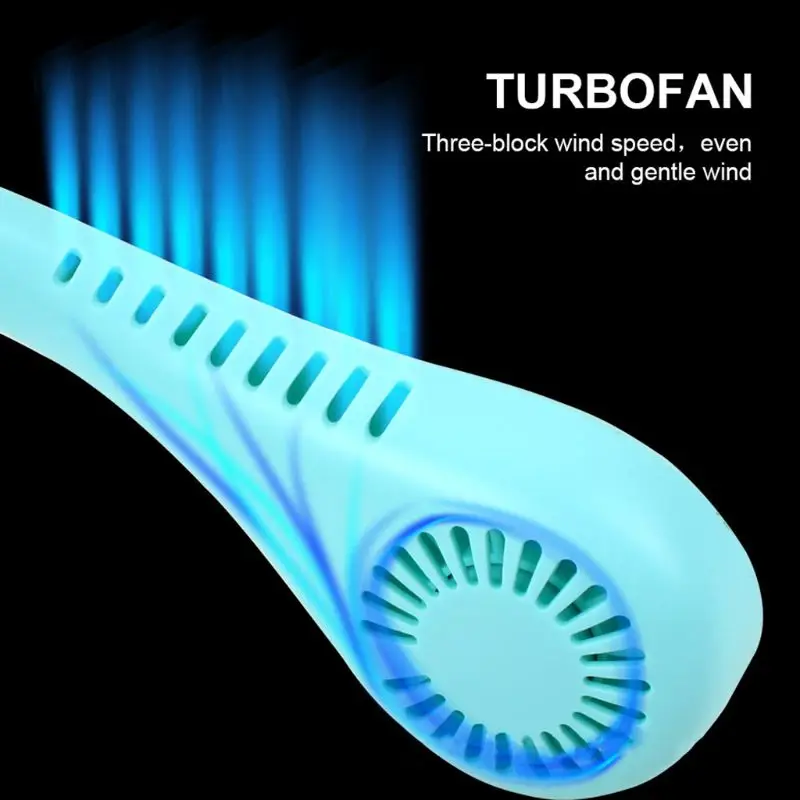 

Neck Hanging Fan 2 in 1 Dual Head Mini Air Cooler Conditioner 3 Speed Adjustable Portable USB Rechargeable for Traveling