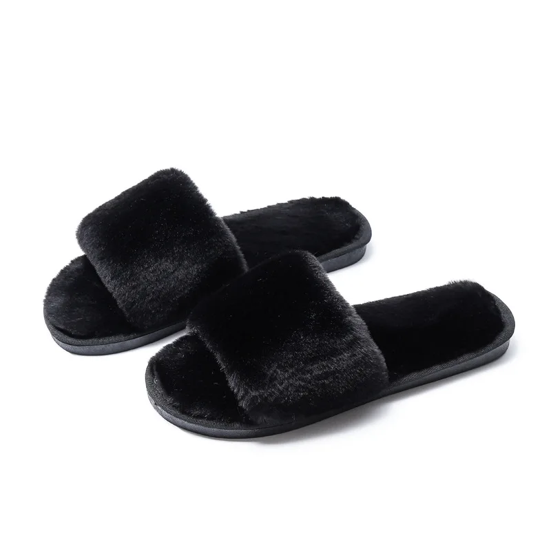 

Women Autumn Winter House Slippers Flat Comfortable Slip-on Furry Warm Shoes Anti-skid Breathable Pink Slippers for Women 36-41