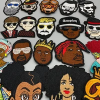 african girl patch black head singer embroidered patches for clothing iron on patches badges diy decoration clothes stickers