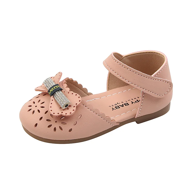 

Girls Sandals Summer Fashion Cut-outs Baby Girl Shoes Flat Heel Kids Beach Sandals Soft Bottom Bow Girls Princes Shoes SYY198