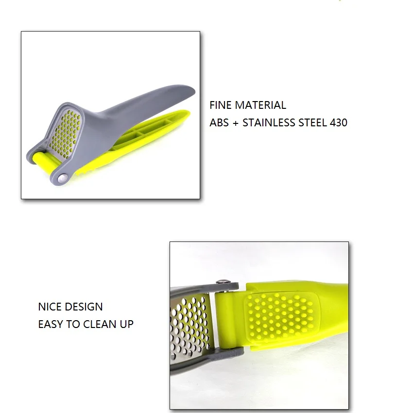 

Garlic Press Crusher Squeezer Masher Slicer Cutter Grater ABS and Stainless Steel Durable Easy Clean Home Kitchen Accessory