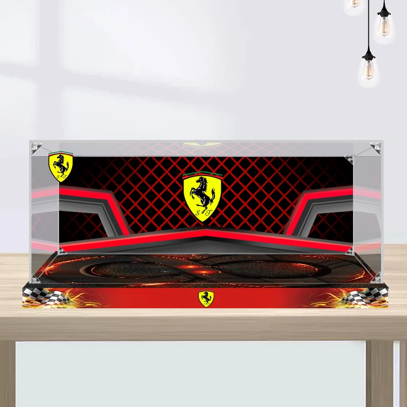 

BrIckLight HD Transparent Acrylic Dust Box Kit Is Suitable For Lego Ferrari 488 GTE 42125 Protective Display Box For Kid Gifts