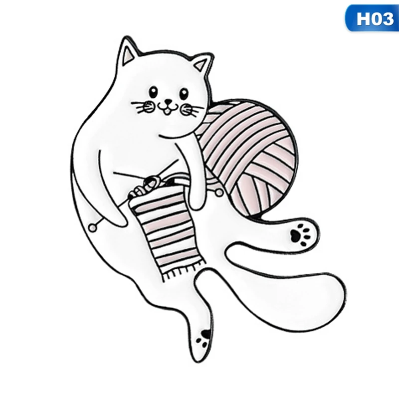 

Cute Animal Brooch Cat's Daily Enamel Pin Cartoon For Women Shirt Backpack Jewelry Pin Lapel Badge Accessories