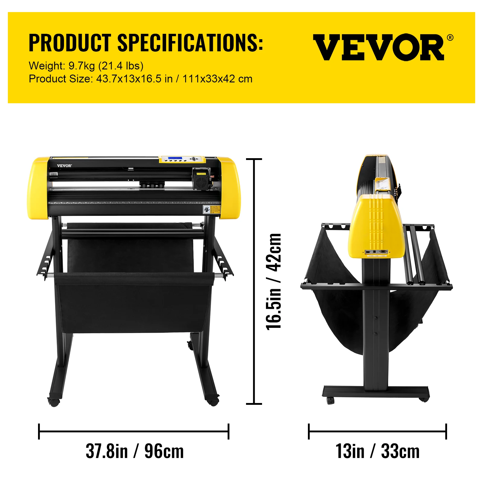 VEVOR Vinyl Cutter Machine Automatic Contour Computer Windows Software 3 Blades LCD Screen 28Inch 630MM Printer Cutting Plotter |